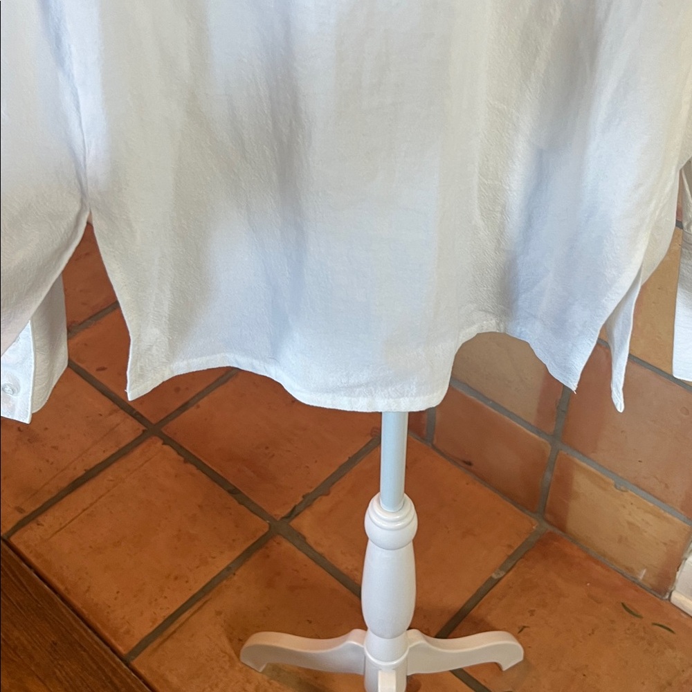 Boheme White Cotton Drop-Shoulder Oversized Fit Button Up , size 2 - Picture 7 of 9